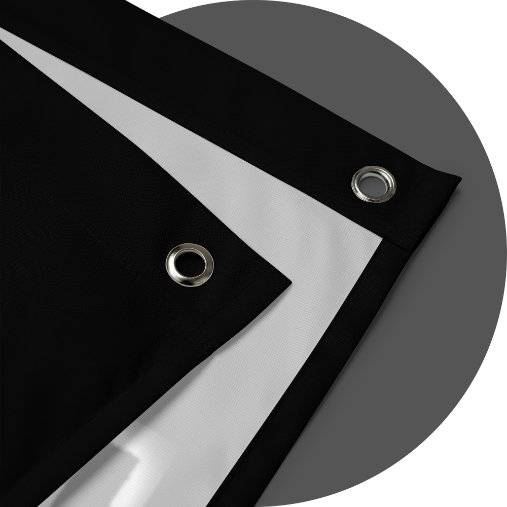 un4rt - the image shows details of a flag with metal eyelets as fastening points.