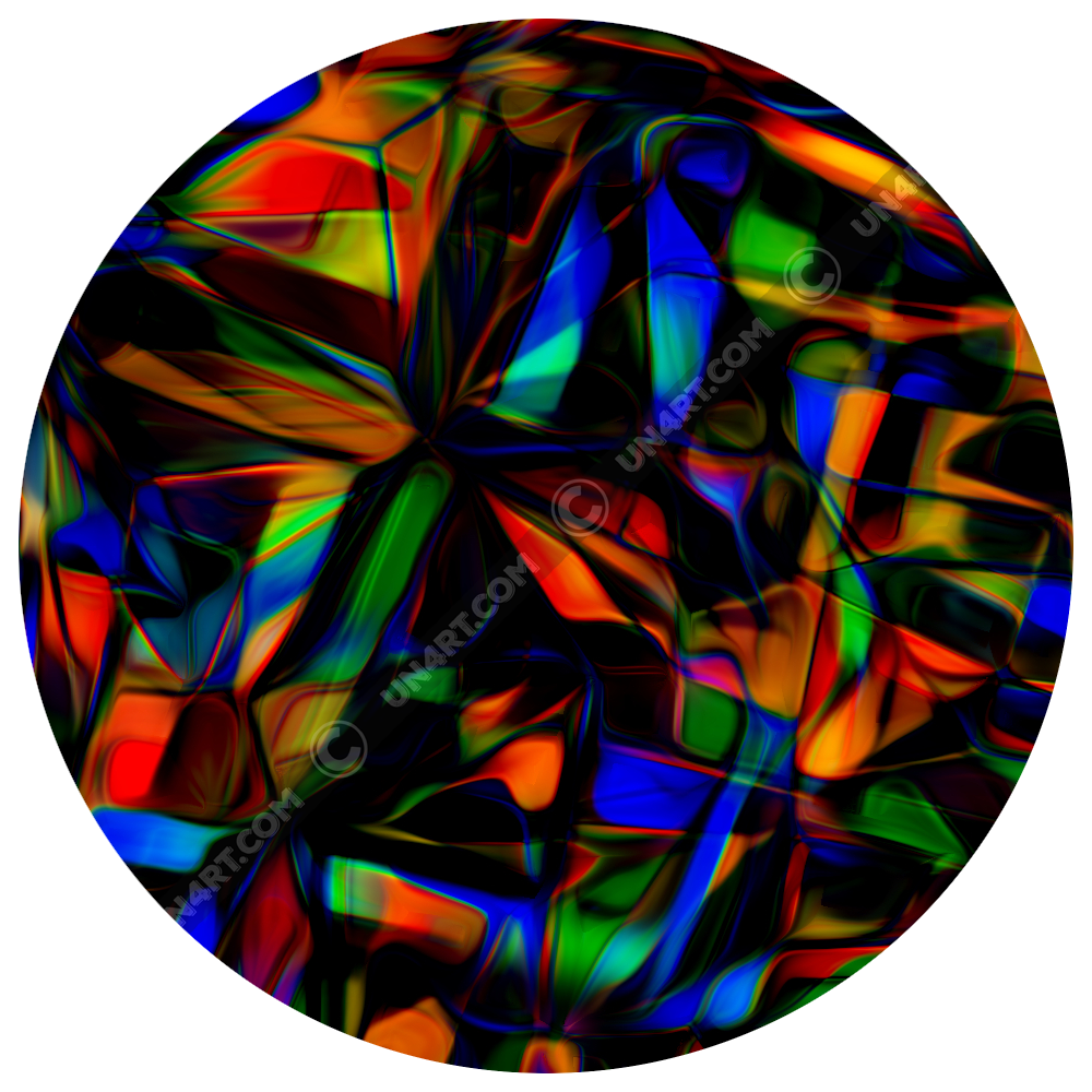 un4rt - the image shows a pattern of overlapping, predominantly elongated moulds in all colors inclusive black. the moulds are mainly arranged in star shapes. the colors of the overlapping sections are inverted.