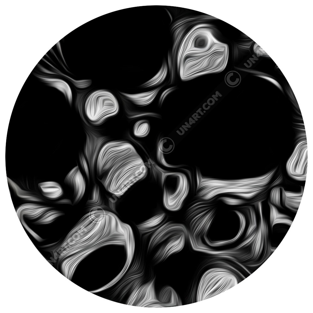 un4rt - the image shows an abstract pattern of irregular black and white areas. the white parts are structured like in an oil painting. the areas are merging into each other.