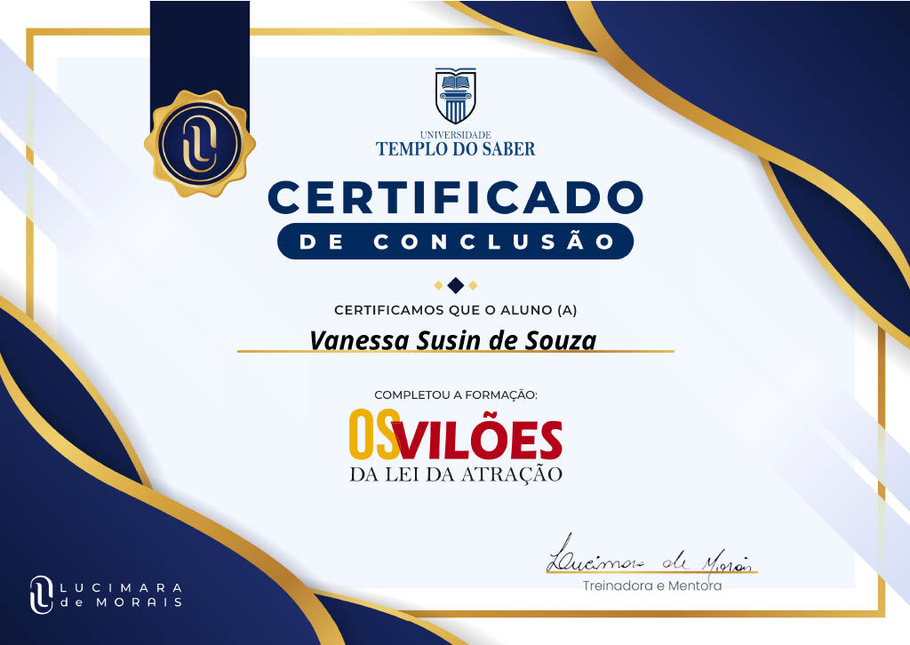 un4rt - certificado de conclusão curso os vilões da lei da atração