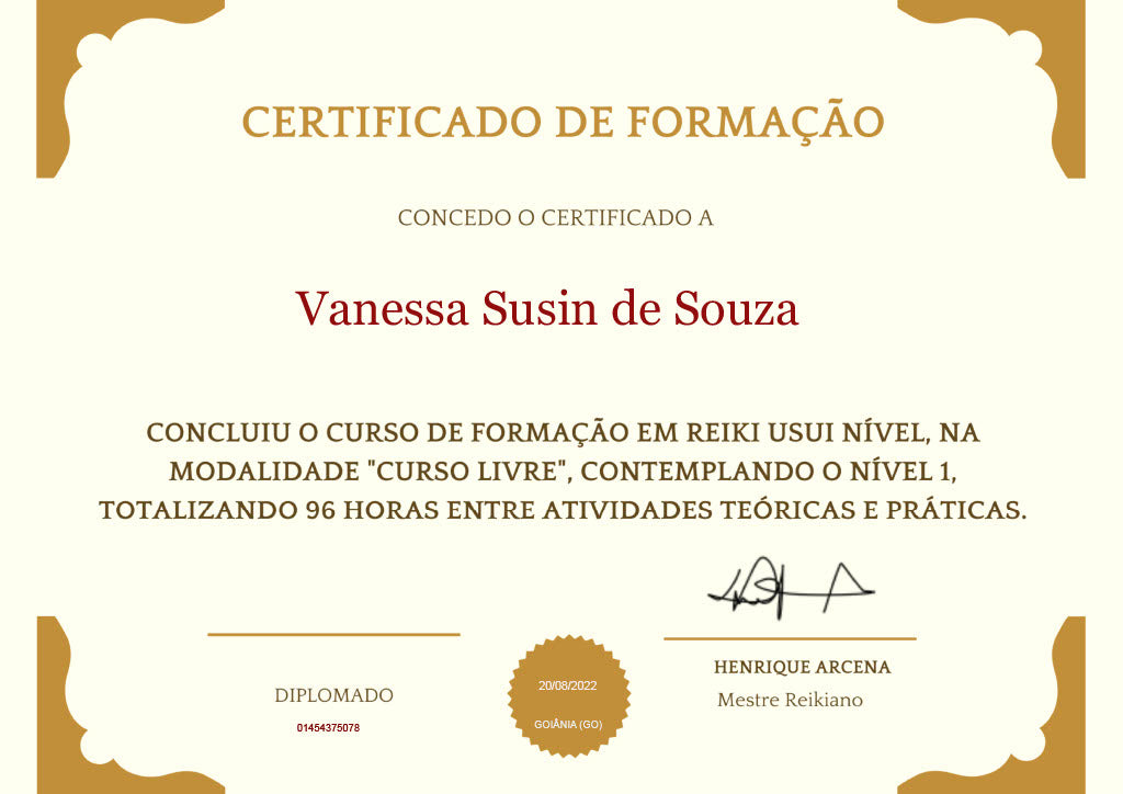 un4rt - certificado de conclusão curso reiki usui nivel I