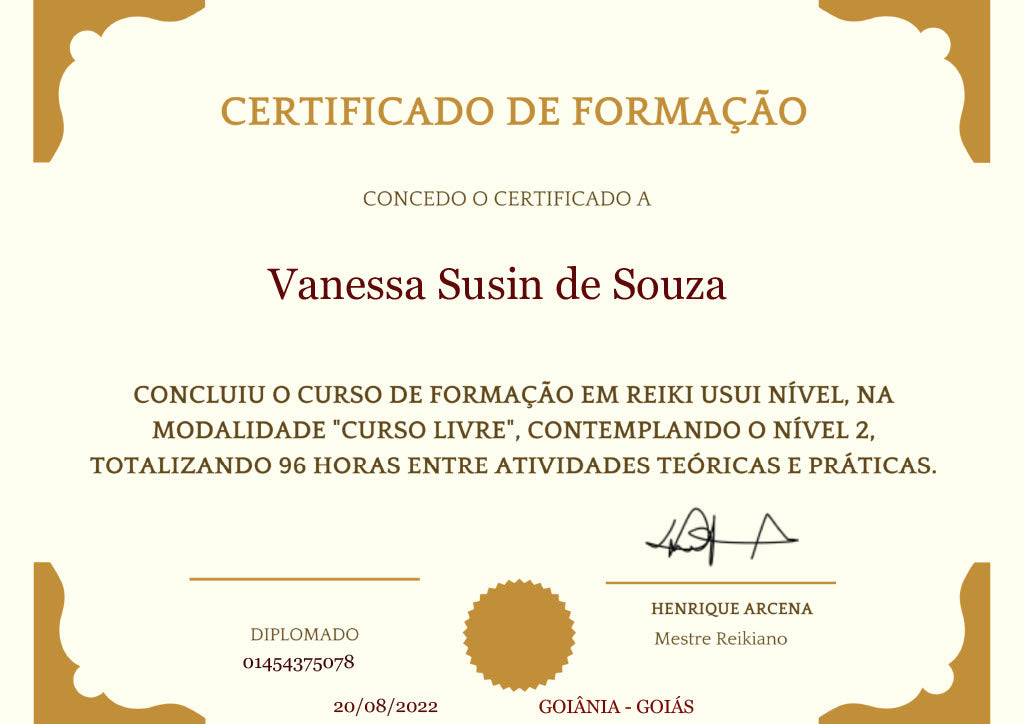 un4rt - certificado de conclusão curso reiki usui nivel II