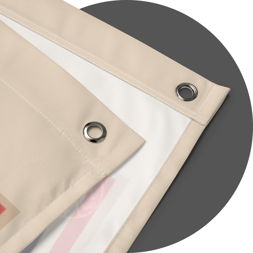 un4rt - the image shows details of a flag with metal eyelets as fastening points.