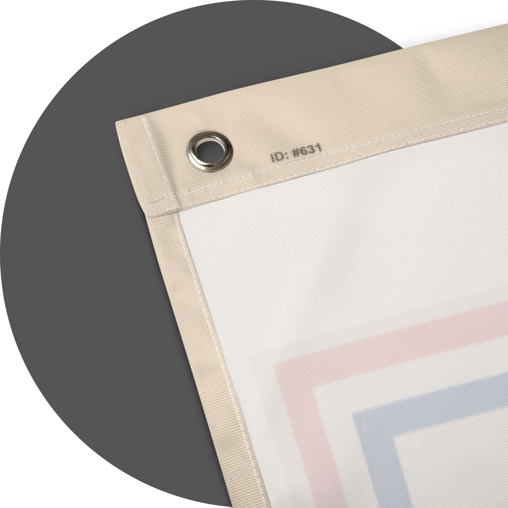 un4rt - the image shows details of a flag with a metal eyelet as fastening points.