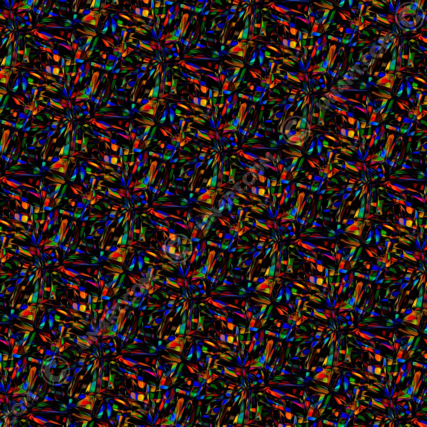 un4rt - the image shows a pattern of overlapping, predominantly elongated moulds in all colors inclusive black. the moulds are mainly arranged in star shapes. the colors of the overlapping sections are inverted.