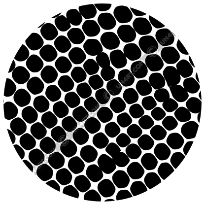 un4rt - the image shows black dots on a white background. the dots are irregular but mainly round. the dots are arranged in soft curves. some of the dots touch each other and merge.
