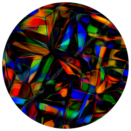 un4rt - the image shows a pattern of overlapping, predominantly elongated moulds in all colors inclusive black. the moulds are mainly arranged in star shapes. the colors of the overlapping sections are inverted.